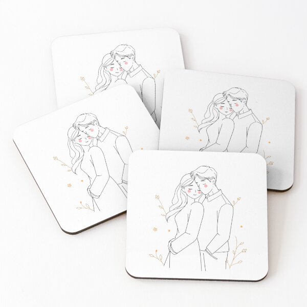 Item preview, Minimalist Love Line Art Couple designed and sold by Animeture.