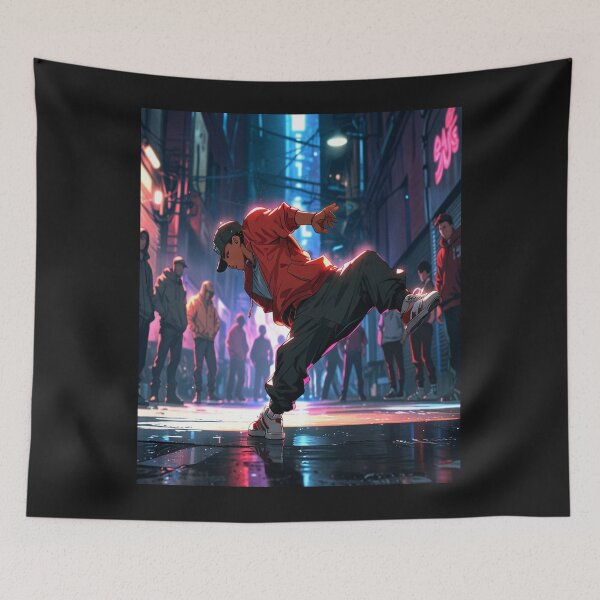 Item preview, Breakdancing battle Hip Hop, street, breaking, 80s, 90s, Rap, party, Boombox, Black culture, African American Culture, Tokyo Japan, Anime, Manga, designed and sold by tshirtart2024.