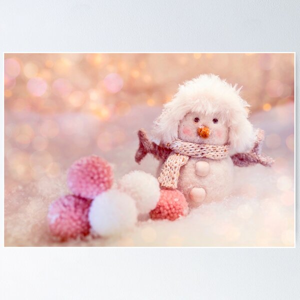 Item preview, Fluffy Little Pink Snowman designed and sold by LAPilotGirl.