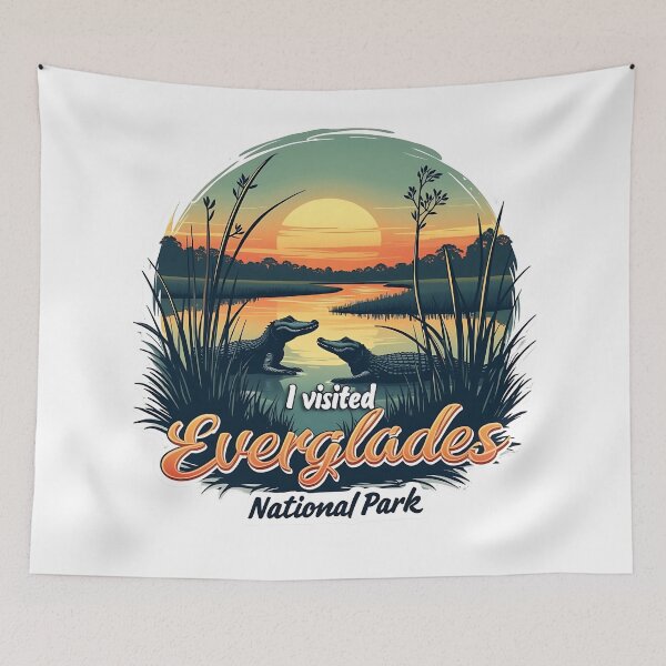 Item preview, Everglades National Park Retro Vector Design designed and sold by tarzbol.