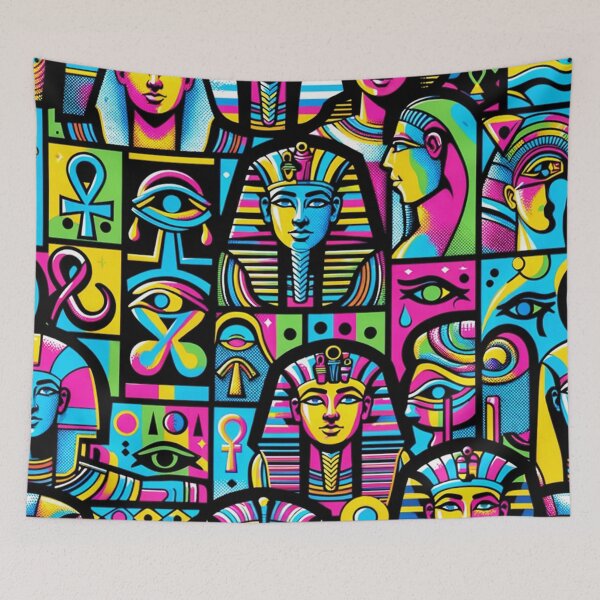 Artikelvorschau, Farbenfrohes altägyptisches Pop-Art-Muster entworfen und verkauft von mpdesigns73.