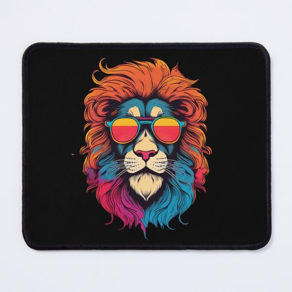 Item preview, Retro Colorful Lion with Sunglasses - Vintage Pop Art Design designed and sold by AYACHI90.