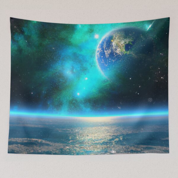 Item preview, Aqua Blue Cosmic Earth designed and sold by JillyJ05.