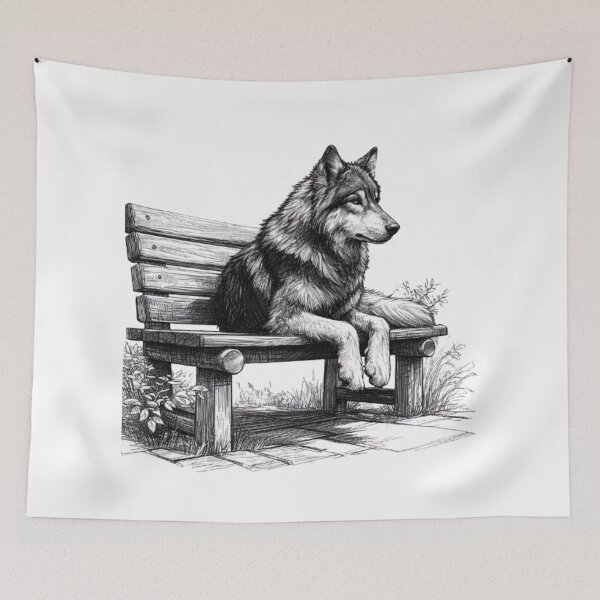 Item preview, The Lone Wolf on the Bench designed and sold by CHRIST5000.