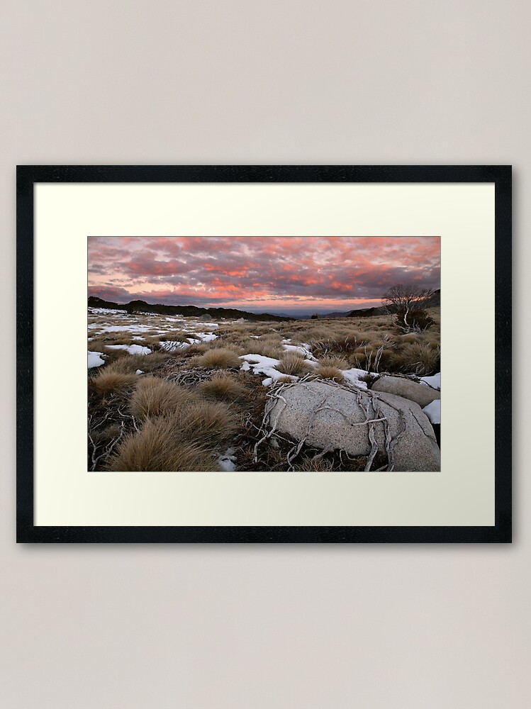 Thumbnail 1 of 7, Framed Art Print, Fall's Creek Winter Sunset, Australia designed and sold by Chockstone.