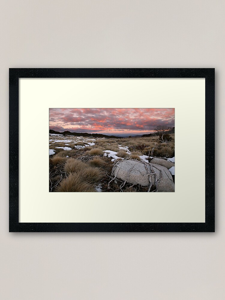 Thumbnail 1 of 7, Framed Art Print, Fall's Creek Winter Sunset, Australia designed and sold by Chockstone.