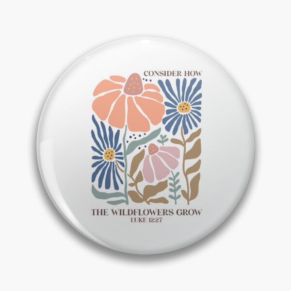 Item preview, Luke 12:27 Consider How the wildflowers grow Christian Boho floral design designed and sold by Dominika Farkašová.
