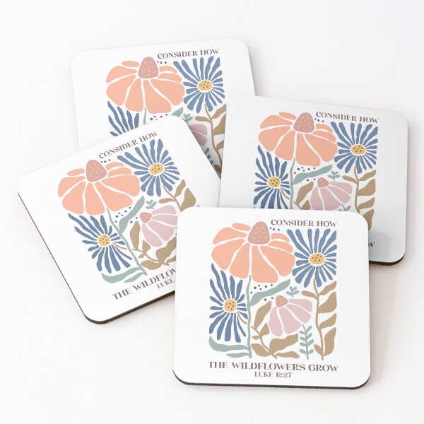 Item preview, Luke 12:27 Consider How the wildflowers grow Christian Boho floral design designed and sold by Dominika Farkašová.