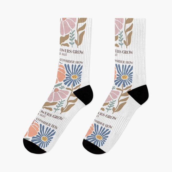 Item preview, Luke 12:27 Consider How the wildflowers grow Christian Boho floral design designed and sold by Dominika Farkašová.