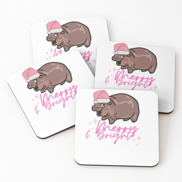 Item preview, Merry and Bright baby Pygmy hippo mooDeng graphic designed and sold by pasteldreams26.