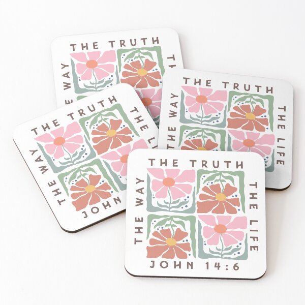 Item preview, John 14:6 The Way, The truth, The Life Christian Boho floral design designed and sold by Dominika Farkašová.
