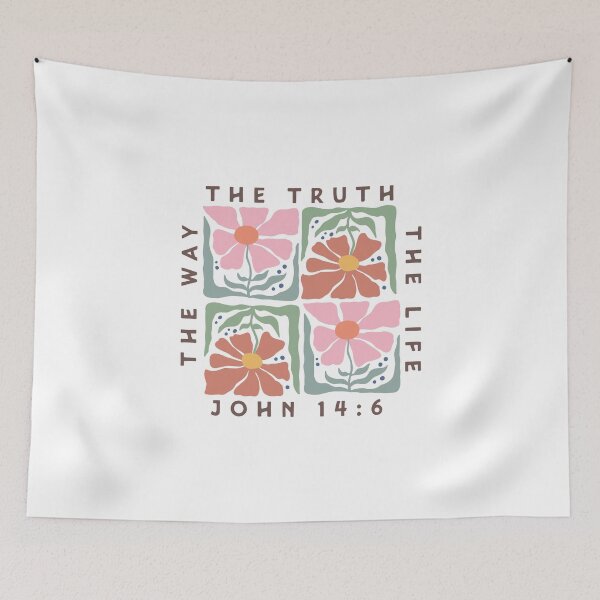 Item preview, John 14:6 The Way, The truth, The Life Christian Boho floral design designed and sold by Dominika Farkašová.