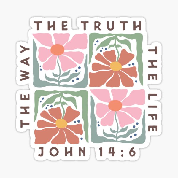 Item preview, John 14:6 The Way, The truth, The Life Christian Boho floral design designed and sold by Dominika Farkašová.
