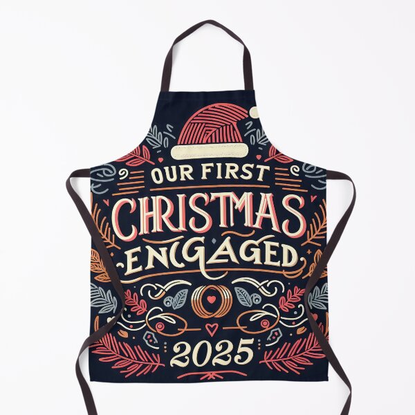 Item preview, Our first Christmas engaged, typography designed and sold by maxmaj.