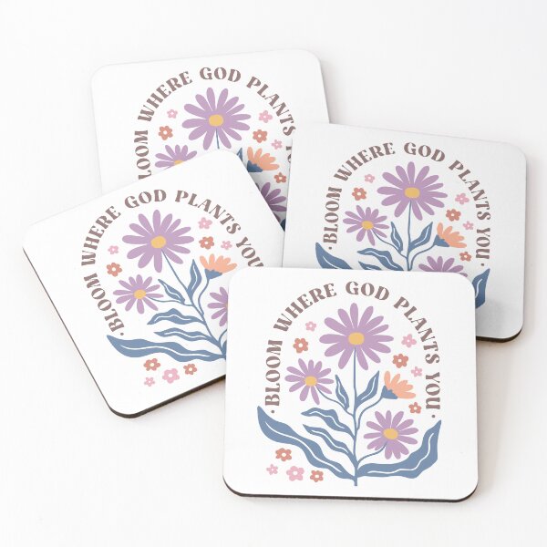 Item preview, Bloom Where God Plants You Christian Boho floral design designed and sold by Dominika Farkašová.