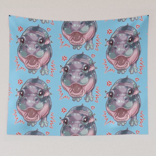 Item preview, Baby Hippo Cute Attack designed and sold by Hyraxisz.