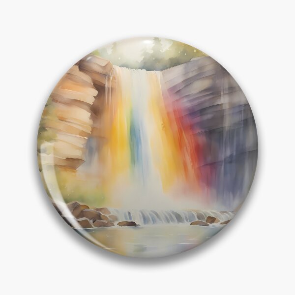 Item preview, Rainbow Waterfall in Forest designed and sold by CalmnessbyChoice.