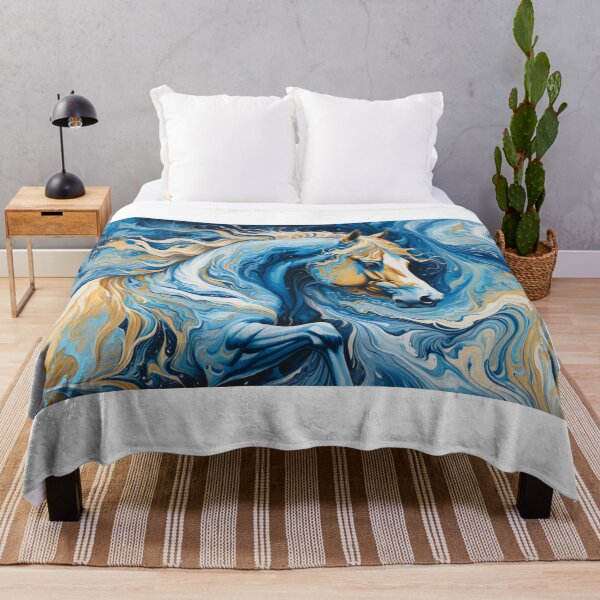 Item preview, Celestial Gallop: The Dance of Blue and Gold designed and sold by custom-concepts.