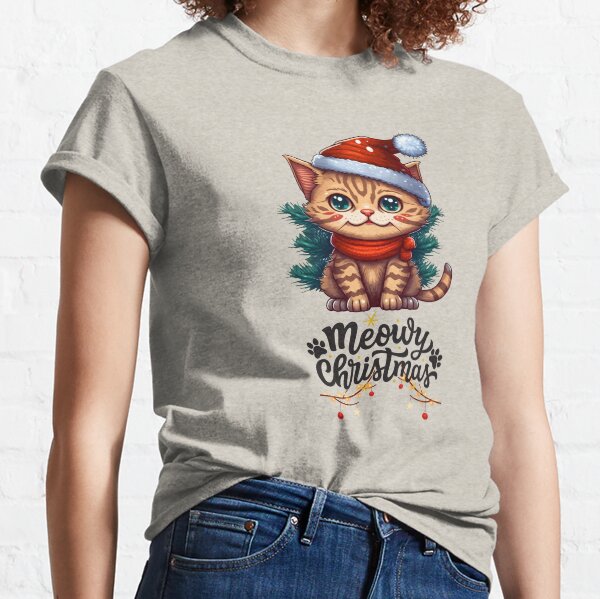 Item preview, Cat Christmas Lights Sweatshirt, Christmas Long Sleeve, Xmas Party Shirt, Christmas Party Cat T-Shirt, Christmas Cat Shirt, Funny Cat Shirts designed and sold by dinartanddesign.