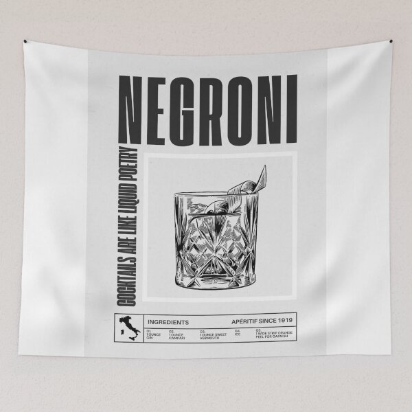 Item preview, Black and White Modern Negroni Cocktail designed and sold by MurellosArt.