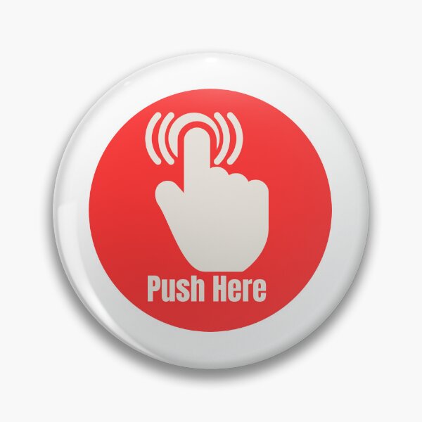 Item preview, Push Here - Red Sticker designed and sold by ha11e11.