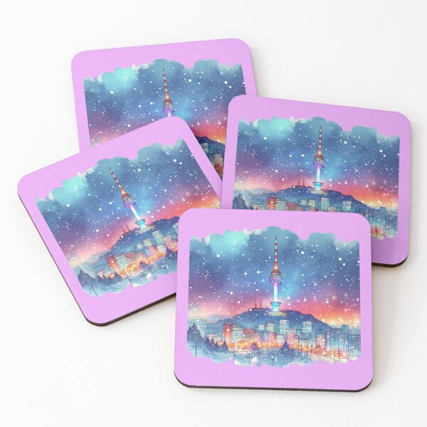 Item preview, Stunning Night View of Seoul's Namsan Tower at Christmas,  designed and sold by PaintMeWorld.