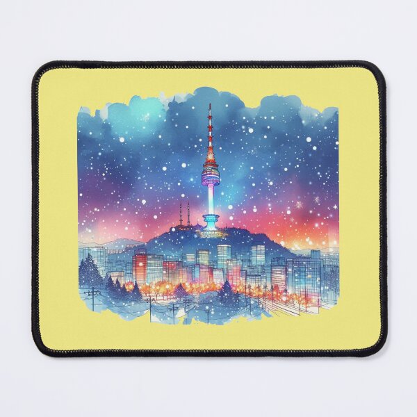 Item preview, Stunning Night View of Seoul's Namsan Tower at Christmas,  designed and sold by PaintMeWorld.