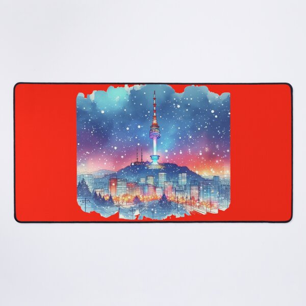 Item preview, Stunning Night View of Seoul's Namsan Tower at Christmas,  designed and sold by PaintMeWorld.