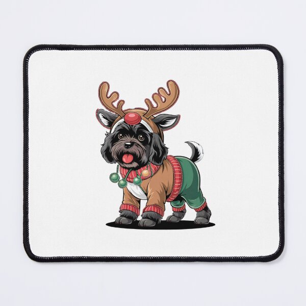 Item preview, Black Cockapoo - Gorgeous Reindeer - Christmas Lights Tree - Xmas Santa Claus designed and sold by GRABAPSHOP.