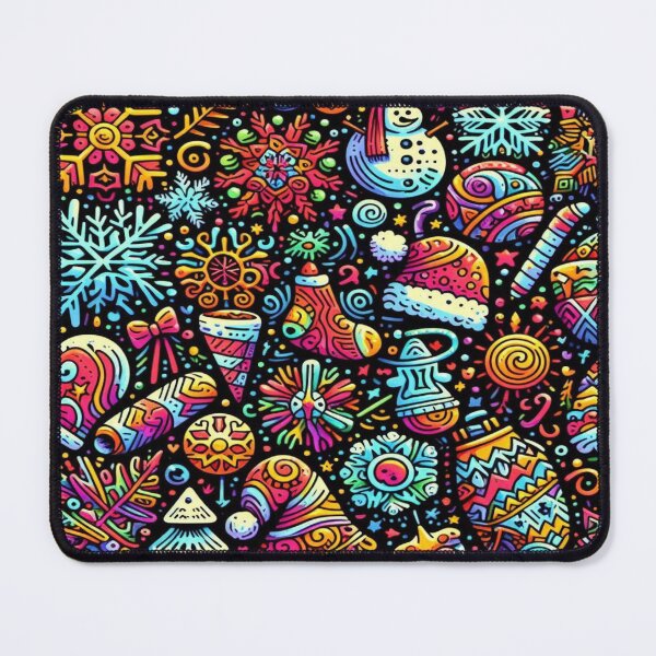 Item preview, Psychedelic Snowflakes and Winter Icons Doodle with Randomized Colors designed and sold by Imaginarium of Chaos falcon88 .