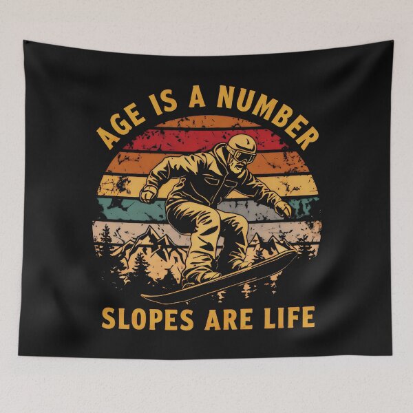 Item preview, Age is just a number: Nostalgic Snowboarding in Warm Tones designed and sold by SplashTastic.
