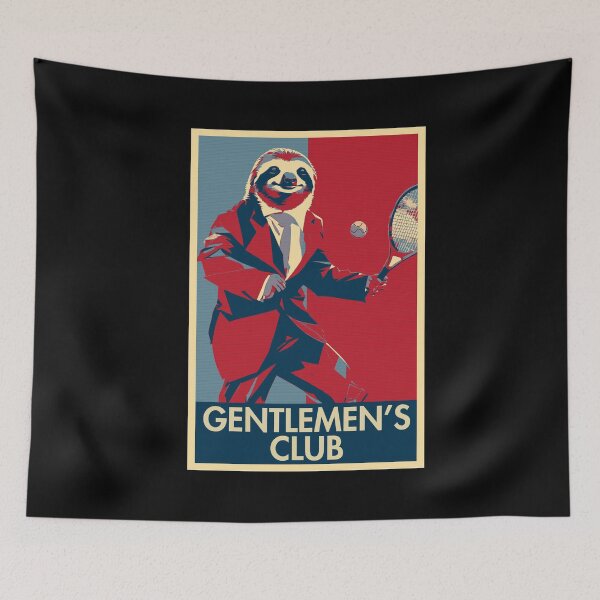 Item preview, Gentlemens Club Funny Sloth Tennis Player designed and sold by TrueArtsStore.