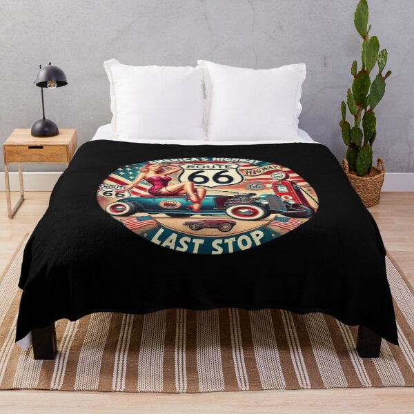 Item preview, Route 66 Americana-Themed Circular Sign designed and sold by FutureTraveller.
