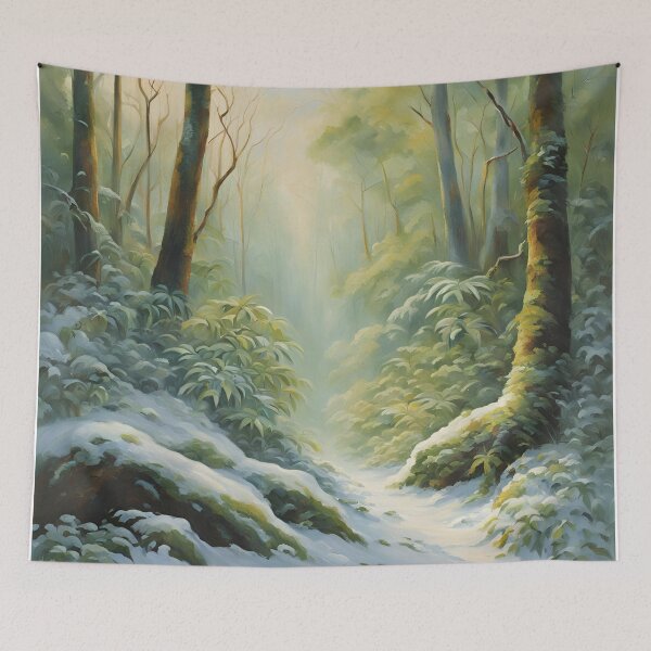 Item preview, Tranquil Winter Forest Path with Soft Sunlight designed and sold by RaiyaTees.