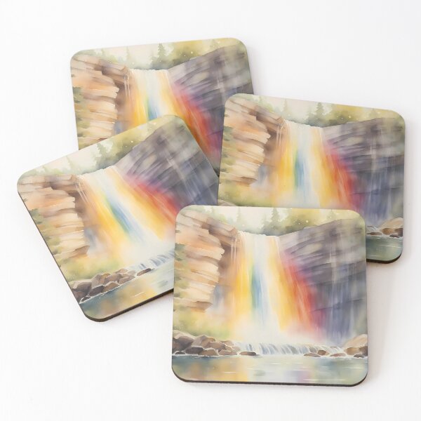Item preview, Rainbow Waterfall in Forest designed and sold by CalmnessbyChoice.