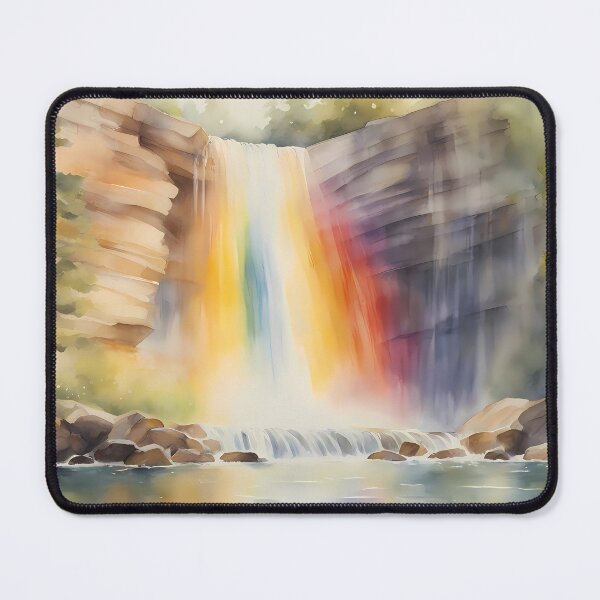 Item preview, Rainbow Waterfall in Forest designed and sold by CalmnessbyChoice.