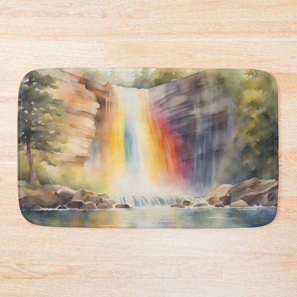 Item preview, Rainbow Waterfall in Forest designed and sold by CalmnessbyChoice.