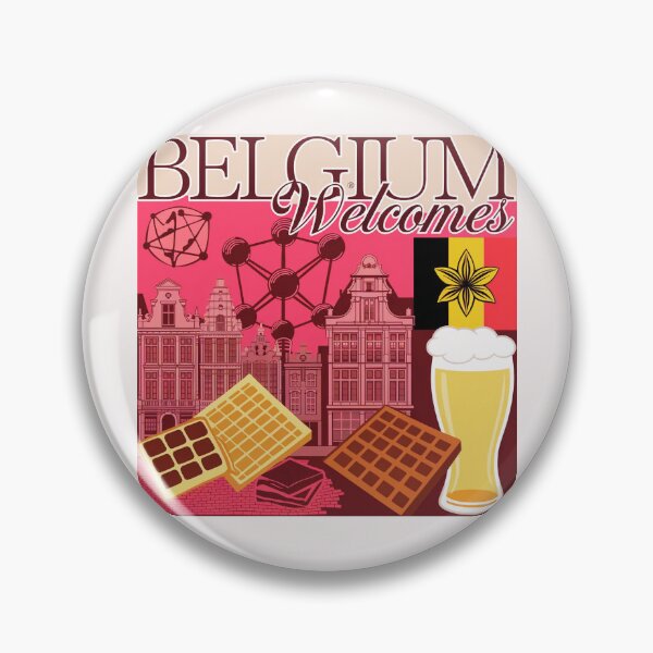 Item preview, Belgium Welcomes Flag Map designed and sold by AnimalsDH305.