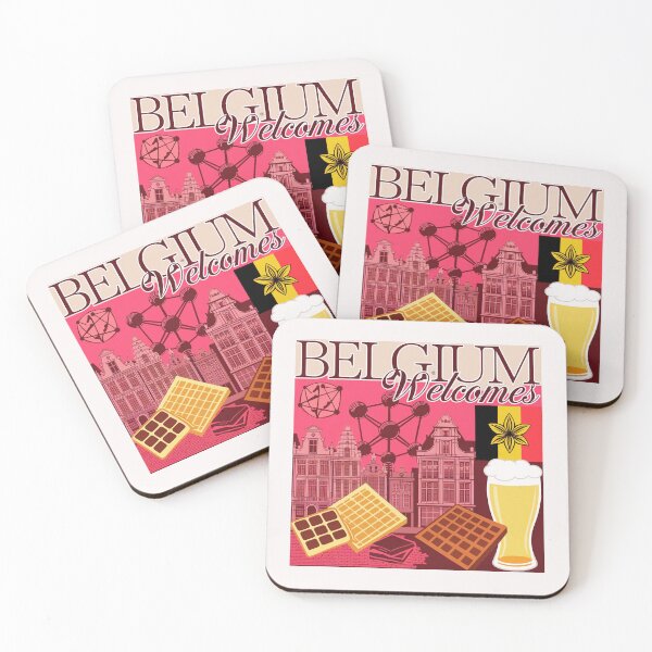 Item preview, Belgium Welcomes Flag Map designed and sold by AnimalsDH305.