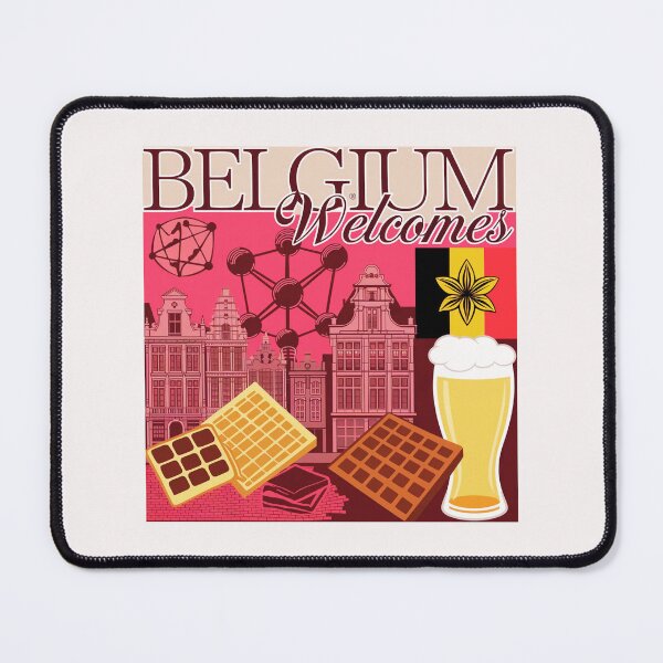 Item preview, Belgium Welcomes Flag Map designed and sold by AnimalsDH305.