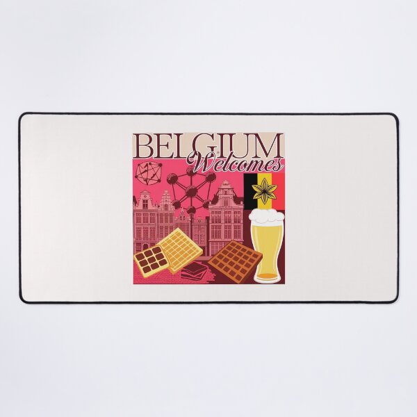 Item preview, Belgium Welcomes Flag Map designed and sold by AnimalsDH305.