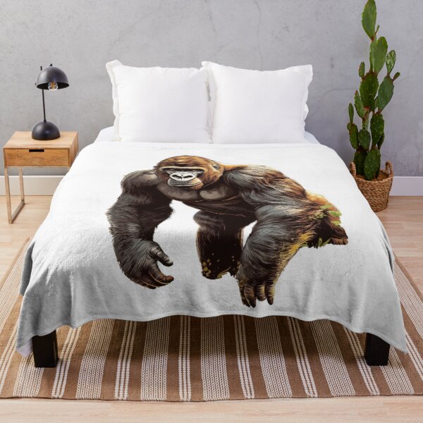 Item preview, High-quality vector illustration of a gorilla (or King Kong), with strong, expressive details and a powerful, realistic pose.  designed and sold by ThaiArtShop.