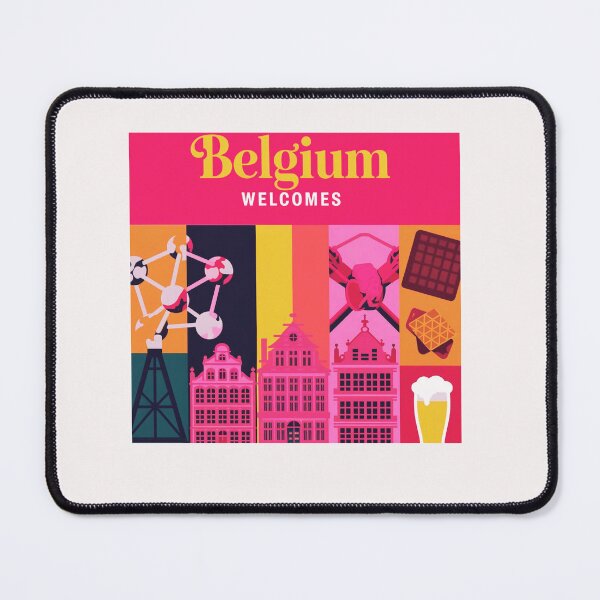 Item preview, Belgium Welcomes Flag Map designed and sold by AnimalsDH305.