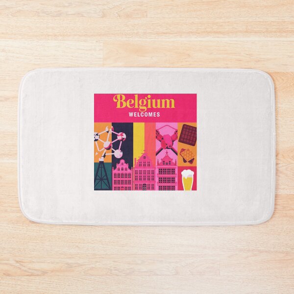 Item preview, Belgium Welcomes Flag Map designed and sold by AnimalsDH305.