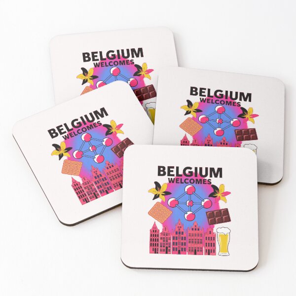 Item preview, Belgium Welcomes Flag Map designed and sold by AnimalsDH305.