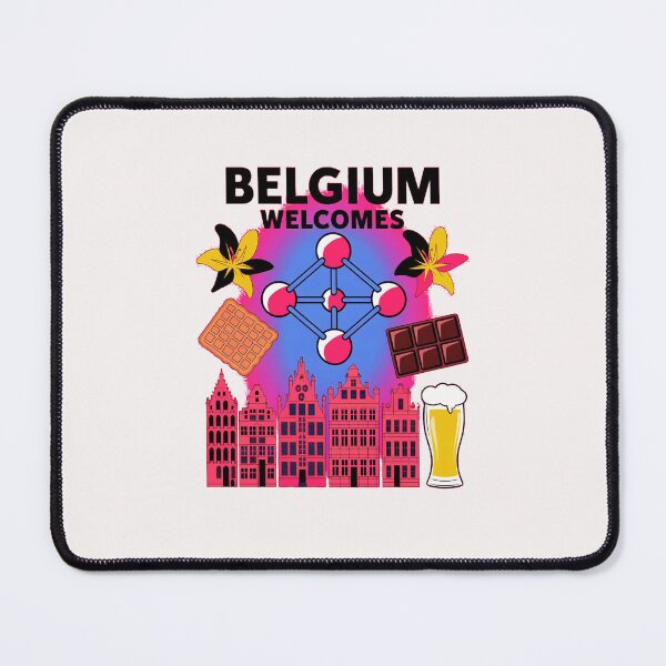 Item preview, Belgium Welcomes Flag Map designed and sold by AnimalsDH305.
