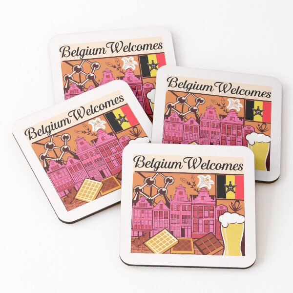Item preview, Belgium Welcomes Flag Map designed and sold by AnimalsDH305.