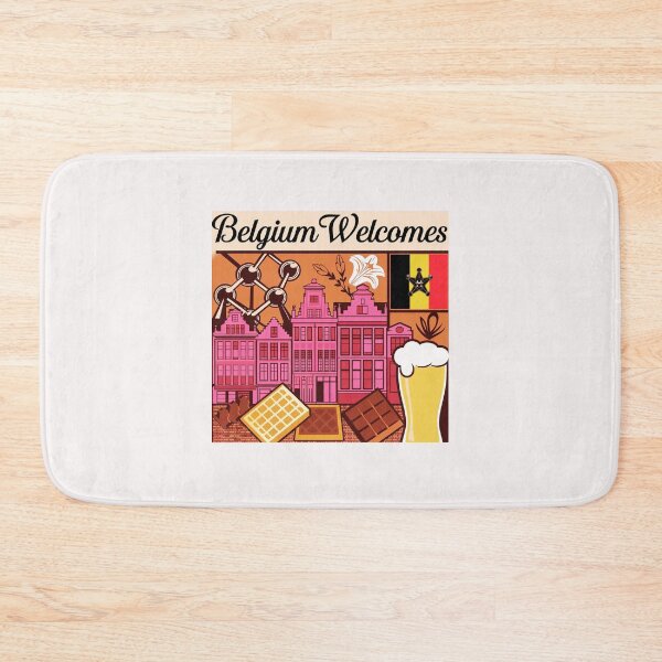 Item preview, Belgium Welcomes Flag Map designed and sold by AnimalsDH305.