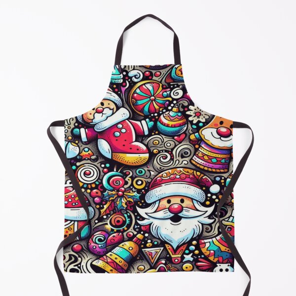 Item preview, Santa and Reindeer Doodle Pattern with Graffiti and Psychedelic Colors designed and sold by Imaginarium of Chaos falcon88 .