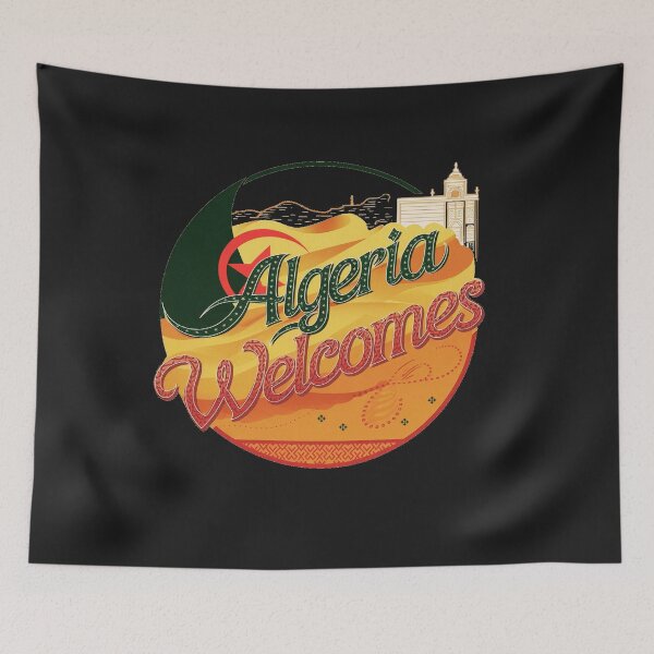 Item preview, ALGERIA WELCOMES FLAG MAP designed and sold by AnimalsDH305.